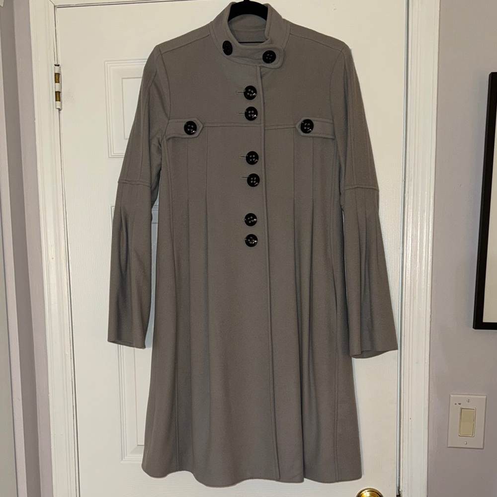 Elegant Gray Button-Up Coat